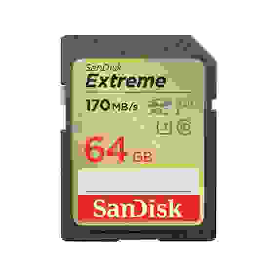 Карта памяти SanDisk Extreme SD UHS I 64GB |SDSDXV2-064G-GNCIN|