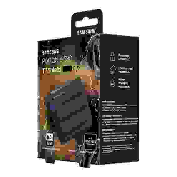 Твердотельный накопитель SSD Samsung T7 Shield Black External MU-PE1T0S/WW 1TB 1.8" USB 3.2 Gen2 Type-C, 1050/1000