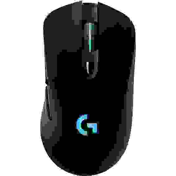 Мышь игровая Logitech G703 Lightspeed черная, сенсор 100-25600dpi (Hero25K), беспроводная 2.4GHz + USB 1,8м, 5 программируемых кнопок + колесо прокрутки, RGB-подсветка, под правую руку