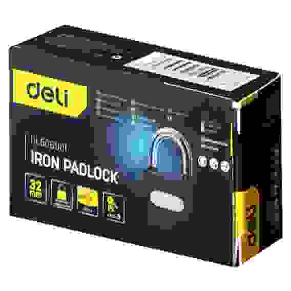 Замок навесной Deli DL508901 стальной, 32мм