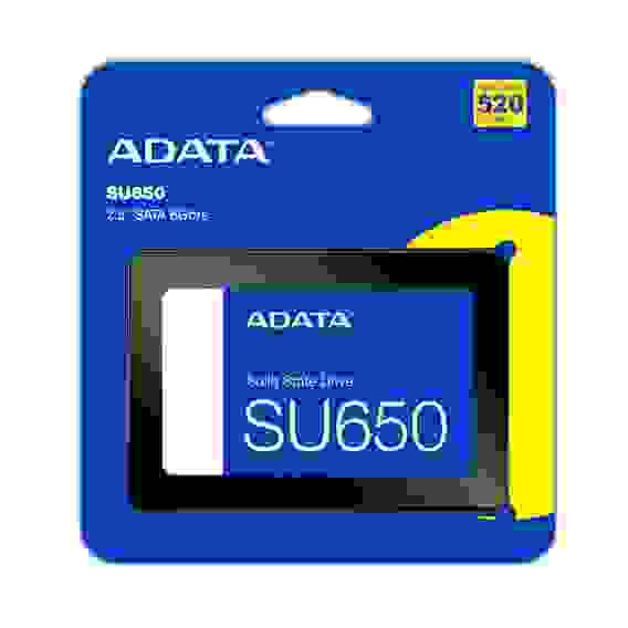 Твердотельный накопитель SSD ADATA ASU650SS-1TT-R 1TB 2.5" SATA III Ultimate SU650 3D NAND, IOPS 40000/65000