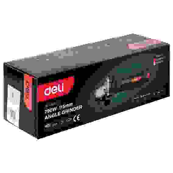 Угловая шлифмашина сетевая Deli DE-JM115-1E (790Вт, 115мм, 12000об/мин, картон)