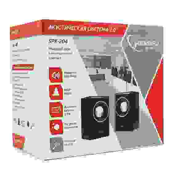 Акустич. система 2.0 Gembird SPK-204, МДФ, черный, 6 Вт, регулятор громкости, USB-питание