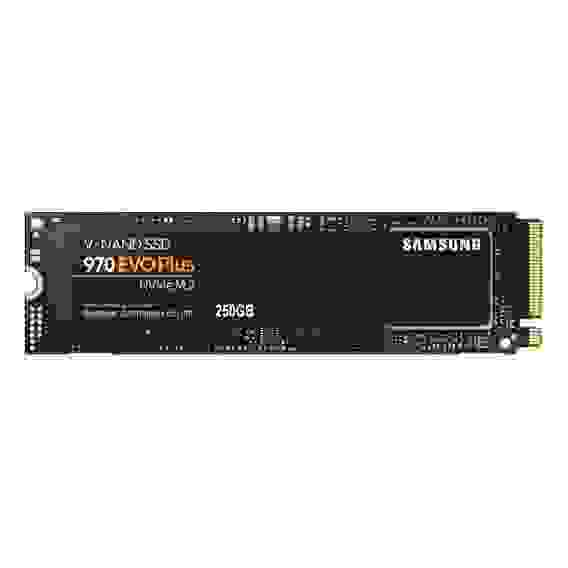 Твердотельный накопитель SSD Samsung M.2 2280 250GB 970 EVO Plus Client SSD PCIe Gen3x4 with NVMe, 3500/2300, IOPS 250/550K, MTBF 1.5M, 3D NAND TLC, 512MB, 150TBW, NVMe 1.3,