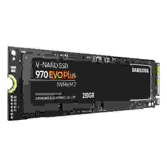 Твердотельный накопитель SSD Samsung M.2 2280 250GB 970 EVO Plus Client SSD PCIe Gen3x4 with NVMe, 3500/2300, IOPS 250/550K, MTBF 1.5M, 3D NAND TLC, 512MB, 150TBW, NVMe 1.3,