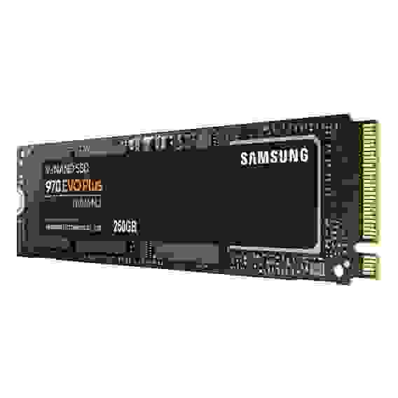 Твердотельный накопитель SSD Samsung M.2 2280 250GB 970 EVO Plus Client SSD PCIe Gen3x4 with NVMe, 3500/2300, IOPS 250/550K, MTBF 1.5M, 3D NAND TLC, 512MB, 150TBW, NVMe 1.3,
