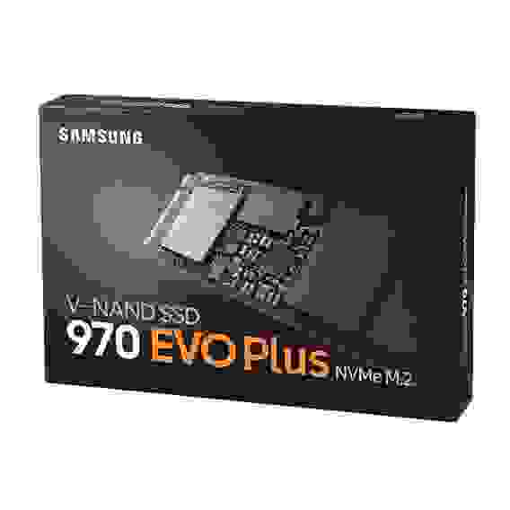Твердотельный накопитель SSD Samsung M.2 2280 250GB 970 EVO Plus Client SSD PCIe Gen3x4 with NVMe, 3500/2300, IOPS 250/550K, MTBF 1.5M, 3D NAND TLC, 512MB, 150TBW, NVMe 1.3,