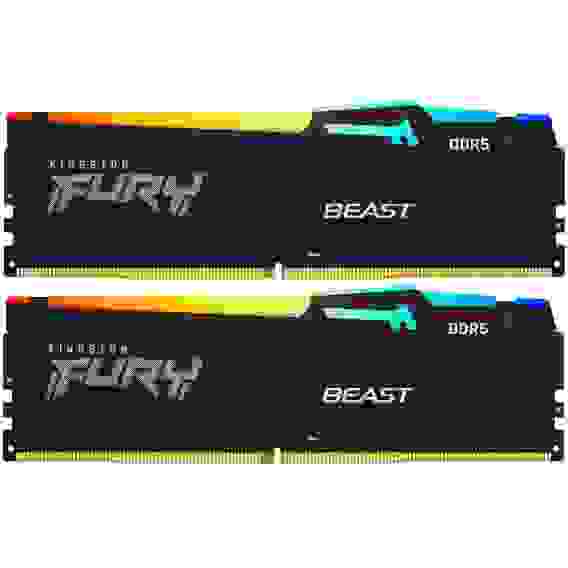 Модуль памяти Kingston 32GB DDR5 5600 DIMM FURY Beast Black RGB kit 2*16,Non-ECC, CL40, 1.25V, 288-pin RTL