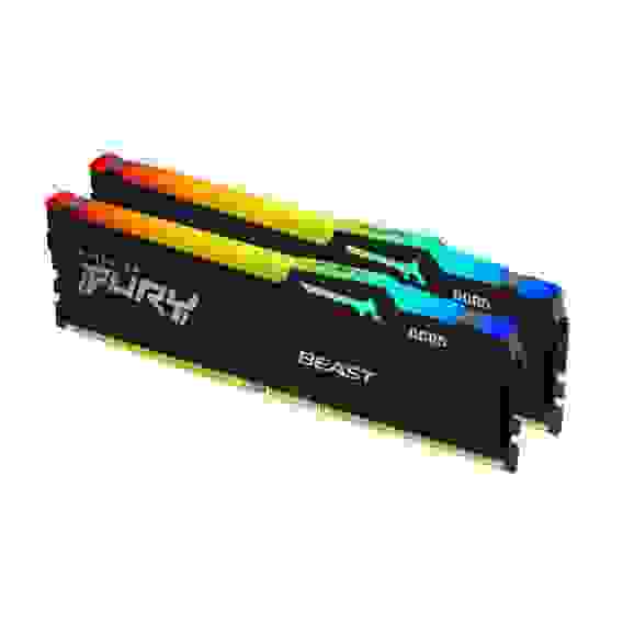 Модуль памяти Kingston 32GB DDR5 5600 DIMM FURY Beast Black RGB kit 2*16,Non-ECC, CL40, 1.25V, 288-pin RTL