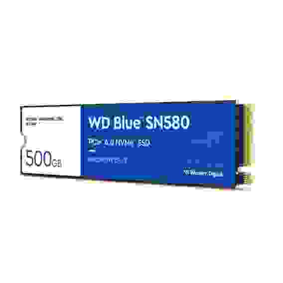 Твердотельный накопитель SSD Western Digital M.2 2280 500GB Blue SN580 WDS500G3B0E PCIe Gen4x4 with NVMe, 3D TLC NAND
