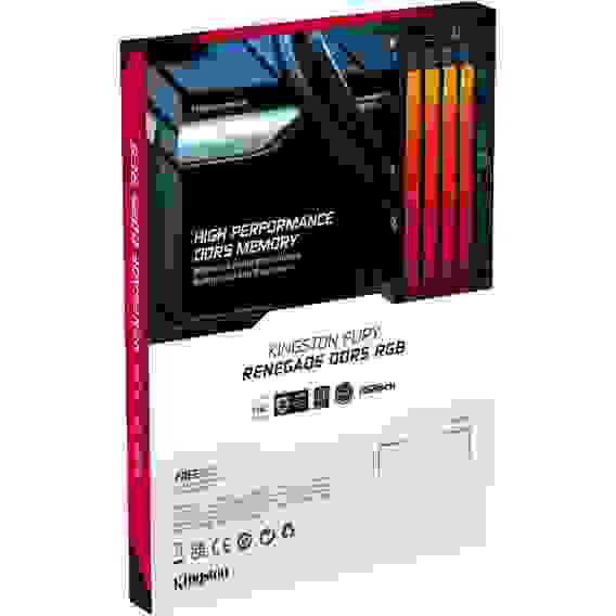 Модуль памяти Kingston 32GB DDR5 6400 FURY Renegade Silver/Black RGB XMP Non-ECC Unbuffered DIMM (Single Module) 2RX8 32-39-39 1.4V 288-pin 16Gbit