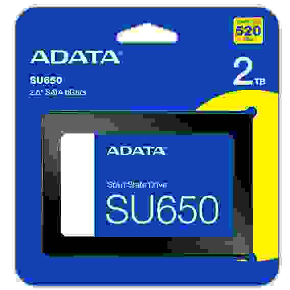 Твердотельный накопитель SSD ADATA 2.5" 2TB SATA III ASU650SS-2TT-R Ultimate SU650 3D NAND, IOPS 40000/65000