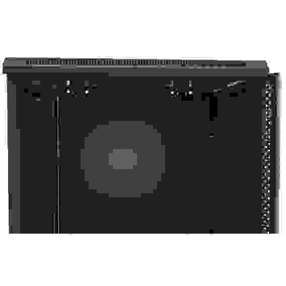 Шкаф Hyperline TWB-0966-SR-RAL9004 настенный 9U 500x600х600мм, металлическая передняя дверь с замком, две боковые панели, цвет черный (RAL 9004) (разобранный)