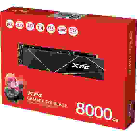 Твердотельный накопитель SSD ADATA M.2 2280 8TB XPG Blade S70 PCIe Gen4x4 with NVMe 7300/6300, MTBF 1.5M, 3D ТLC NAND, 5920TBW,
Innogrit IG5236