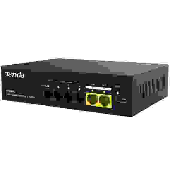 Коммутатор Tenda SG106PC Коммутатор неуправляемый PoE, 6 портов 6x1 Гбит/с, PoE 4х до 30 Вт, 2хUplink, настольный