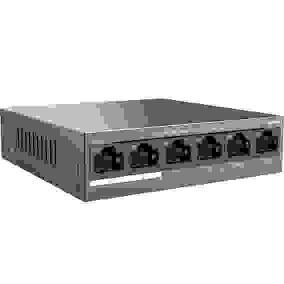 Коммутатор Tenda TEF1106P-4-63W Коммутатор неуправляемый PoE, 6 портов 6x100 Мбит/с, PoE 4х30 Вт, настольный