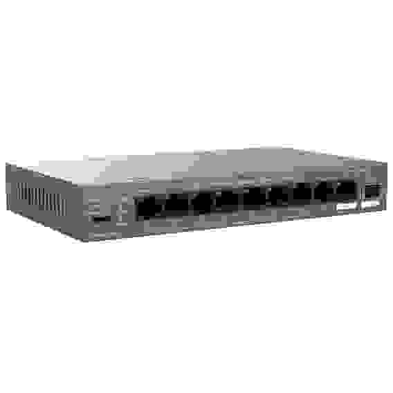Коммутатор IP-COM G1110PF-8-102W Коммутатор неуправляемый PoE, 10 портов 10x100 Мбит/с, 2x1 Гбит/с, PoE 8х99 Вт, настольный
