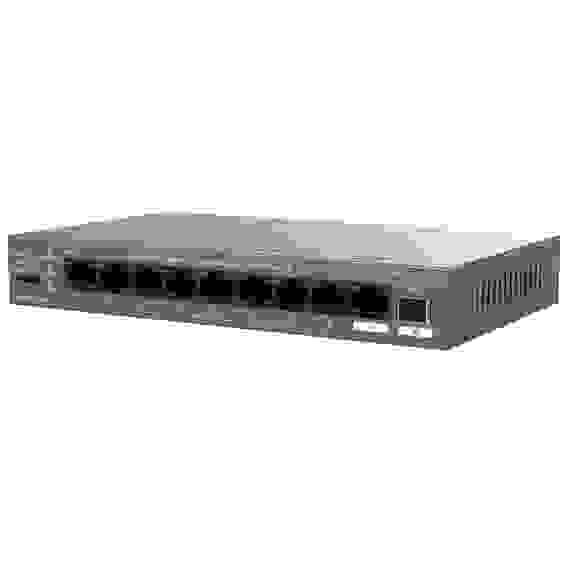 Коммутатор IP-COM G1110PF-8-102W Коммутатор неуправляемый PoE, 10 портов 10x100 Мбит/с, 2x1 Гбит/с, PoE 8х99 Вт, настольный