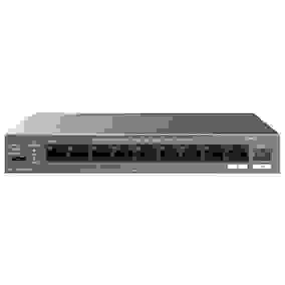Коммутатор IP-COM G1110PF-8-102W Коммутатор неуправляемый PoE, 10 портов 10x100 Мбит/с, 2x1 Гбит/с, PoE 8х99 Вт, настольный