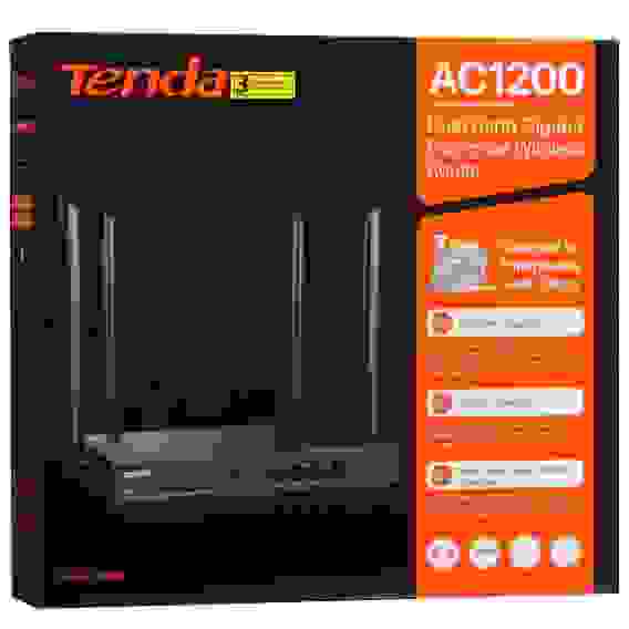 Адаптер беспроводной связи (Wi-Fi) Tenda W18E Гигабитный беспроводной маршрутизатор точки доступа AC1200 до 300 Мбит/с на 2,4 ГГц + до 867 Мбит/с на 5 ГГц, LAN 4x1Гбит/с, 4x5dBi антенны