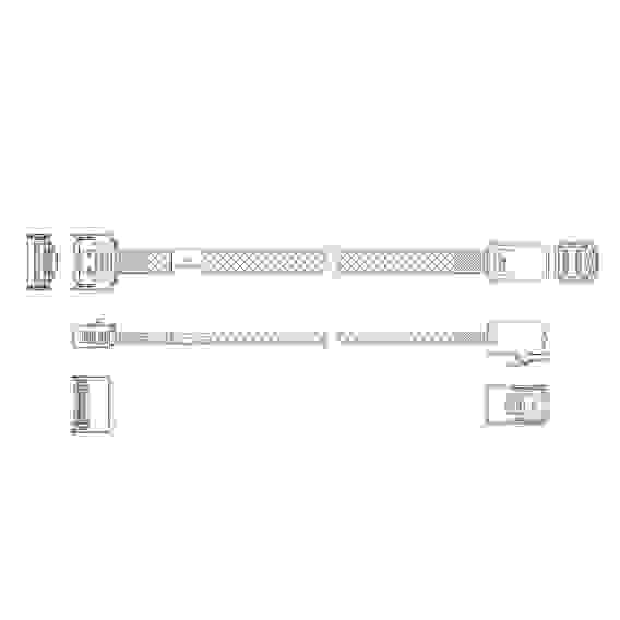 Кабель JPC P731IDN00800-1 Cable MCIO x4 38P (прямой Straight Type) TO HD MiniSAS 4i 36P (SFF8643, прямой Straight Type) , 85 Ohm, L:80cm