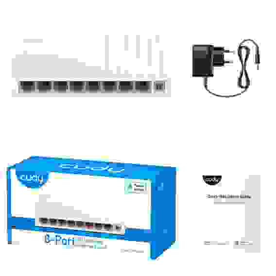 Коммутатор CUDY 8-Port 10/100 Mbps Desktop Switch 8-Port 10/100 Mbps Desktop Switch, 8 10/100M RJ45 Ports, Loop Detection, Desktop Plastic Case, Power Saving, Plug &amp; Play, Wall-Mount