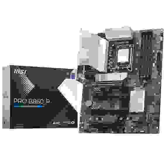 Материнская плата MSI PRO B860-P B860, LGA1851, 4*DDR5, 4*PCIEx16, 3*M.2, 1*TypeC, 2*USB3.2Gen2, 6*USB3.2Gen1, 8*USB2.0, 4*SATA3.0, 5G, Type-C(DP), DP, HDMI, ATX, RTL