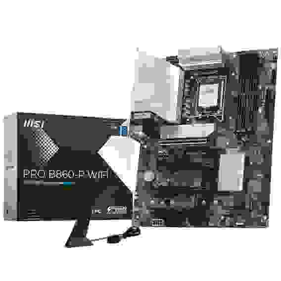 Материнская плата MSI PRO B860-P WIFI B860, LGA1851, 4*DDR5, 4*PCIEx16, 3*M.2, 1*TypeC, 2*USB3.2Gen2, 6*USB3.2Gen1, 8*USB2.0, 4*SATA3.0, 5G, Type-C(DP), DP, HDMI, ATX, RTL