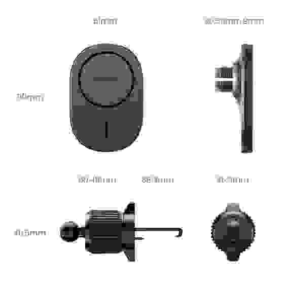 Автомобильное беспроводное зарядное устройство UGREEN CD345 (25925) Magnetic Wireless Car Charger For Air Vent Mount на вентиляционное отверстие. Цвет: черный