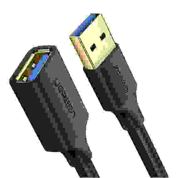 Кабель UGREEN US129 (10368) USB 3.0 Extension Male Cable. Длина: 1м. Цвет: черный