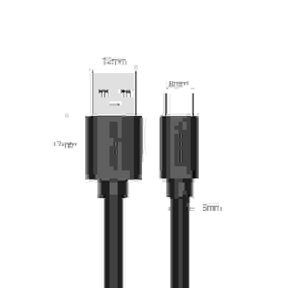Кабель UGREEN US184 (20882) USB 3.0 A Male to Type C Male Cable Nickel Plating. Длина: 1 м. Цвет: черный