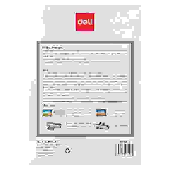 Пленка для ламинирования Deli E3816, 80мкм, 216х303 мм, 100шт., глянцевая, A4 Bad Pack