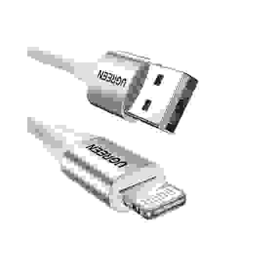 Кабель UGREEN US199 (60161) Lightning to USB-A 2.0 Cable. Длина 1 м. Цвет: серебристый