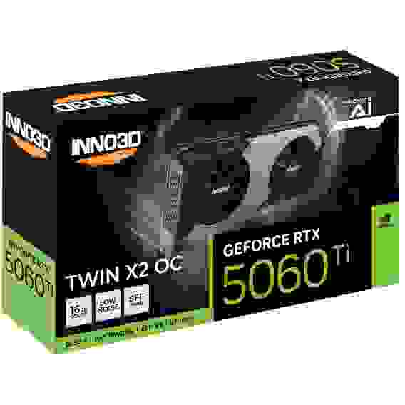 Видеокарта INNO3D RTX5060Ti TWIN X2 ОС 16GB GDDR7 128bit 3xDP HDMI 2FAN RTL