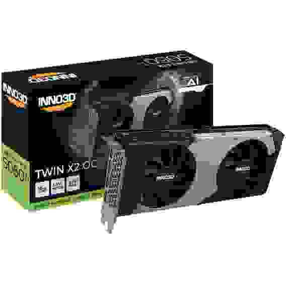 Видеокарта INNO3D RTX5060Ti TWIN X2 ОС 16GB GDDR7 128bit 3xDP HDMI 2FAN RTL