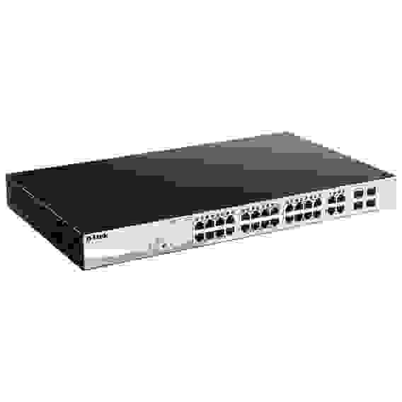 Коммутатор D-Link DGS-1210-28P/FL2A Управляемый L2 PoE-коммутатор, 24x1000Base-T PoE, 4xCombo 1000Base-T/SFP, PoE-бюджет 193 Вт, защита от статического электричества до 6 кВ, CLI