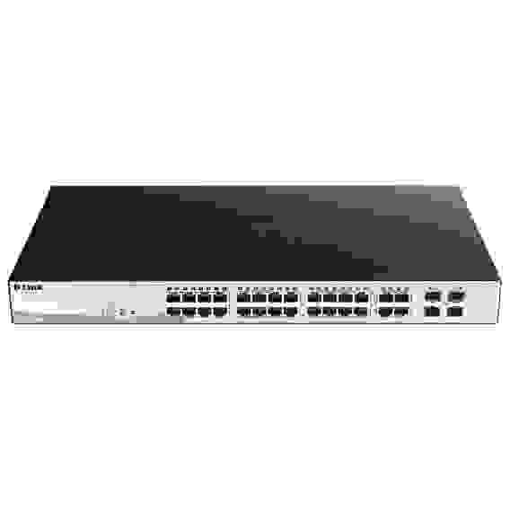 Коммутатор D-Link DGS-1210-28P/FL2A Управляемый L2 PoE-коммутатор, 24x1000Base-T PoE, 4xCombo 1000Base-T/SFP, PoE-бюджет 193 Вт, защита от статического электричества до 6 кВ, CLI