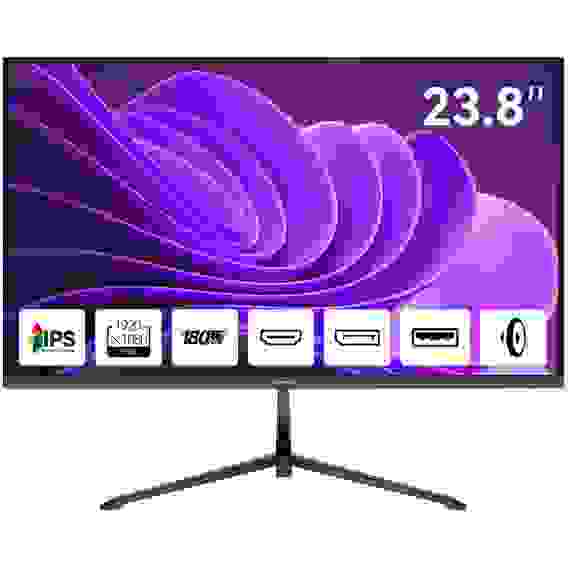 Монитор 23.8" AIWA MD2410 IPS, 1920x1080, 180Hz, 1ms, 300сd/m, 1000:1, HDR | 2xHDMI(2.0), DP(1.2) | ExPSU, Speakers, Vesa 75, Black