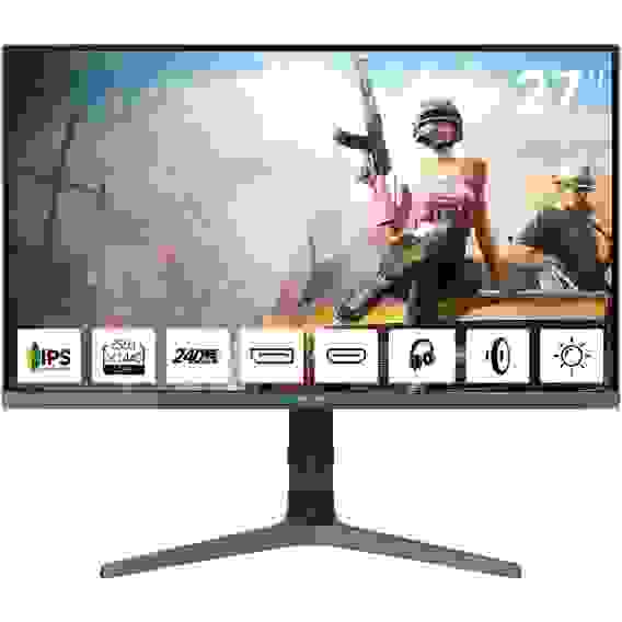 Монитор 27" AIWA MD2715 IPS, 2560x1440, 240Hz, 1ms, 350сd/m, 1000:1, HDR | 2xHDMI(2.0), 2xDP(1.2) | HAS, Pivot, Swivel, ExPSU, Speakers, Vesa 75, Black