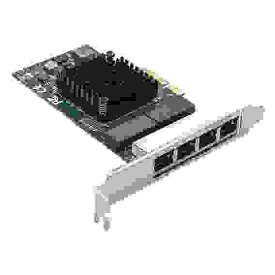 Сетевой адаптер ExeGate EXE-BCM5719 (PCI-E x4 v2.0, порты 4xRJ45, 10/100/1000Mbps, Gigabit Chipset B)
