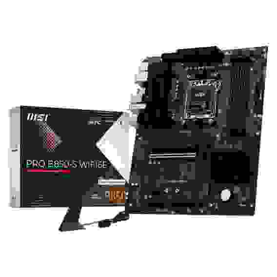 Материнская плата MSI PRO B850-S WIFI6E B850, AM5, 4*DDR5, 2*PCIEx16, 1*PCIEx1, 2*M.2, 2*TypeC, 3*USB3.2Gen2, 6*USB3.2Gen1, 4*USB2.0, 4*SATA3.0, 2.5G, DP, HDMI, ATX, RTL