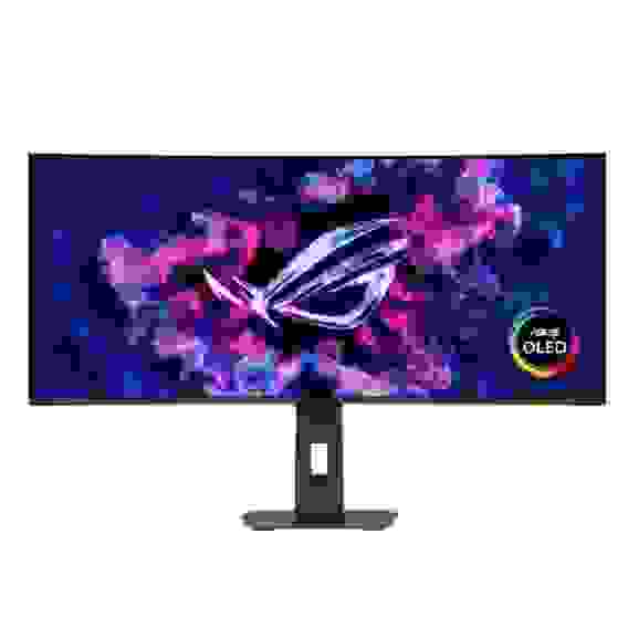 Монитор 34" ASUS XG34WCDG Curved QD-OLED, 3440x1440, 175Hz, 0,03ms, 250сd/m, 1500000:1, HDR10 | 2xHDMI(2.1), DP(1.4), Type-C(PD-15W), 2xUSB3.2 | HAS, Swivel, InPSU, Vesa 100, Black