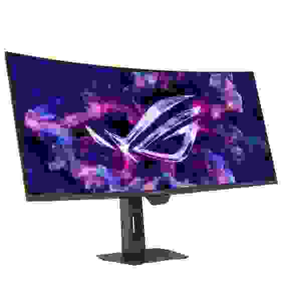 Монитор 34" ASUS XG34WCDG Curved QD-OLED, 3440x1440, 175Hz, 0,03ms, 250сd/m, 1500000:1, HDR10 | 2xHDMI(2.1), DP(1.4), Type-C(PD-15W), 2xUSB3.2 | HAS, Swivel, InPSU, Vesa 100, Black