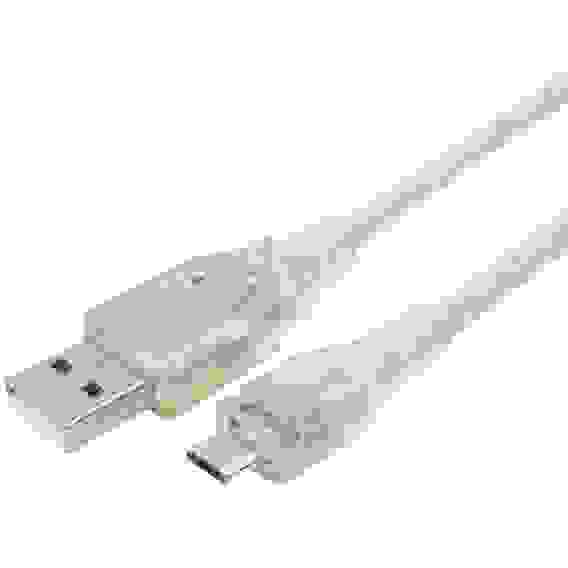Кабель USB 2.0 Pro Cablexpert CCP-mUSB2-AMBM-6-TR AM/microBM, 1,8м, экран, феррит.кольцо, прозрачный, пакет
